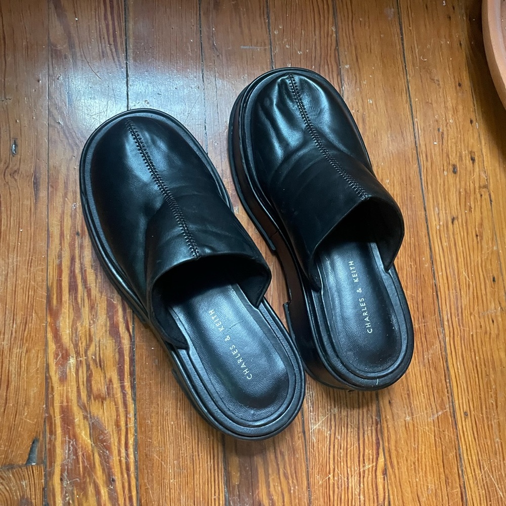 Charles & Keith Black Mules
